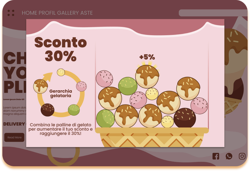 Screenshot Gameplay che mostra diverse palline di gelato accatastate.